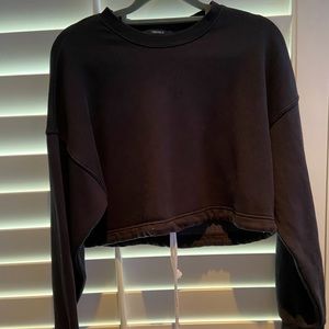 black cropped sweatshirt